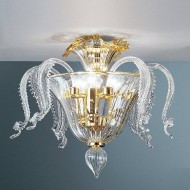 Потолочный светильник Vetri Lamp 91/PL Cristallo/Oro Потолочный светильник Vetri Lamp 91/PL Cristallo/Oro