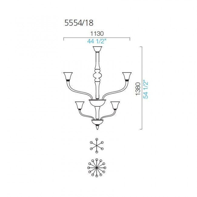 Люстра Barovier&Toso Degas 5554/18/OO Люстра Barovier&Toso Degas 5554/18/OO
