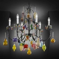 Люстра Beby Group Fruit 106/6 Satin Black multi murano Люстра Beby Group Fruit 106/6 Satin Black multi murano