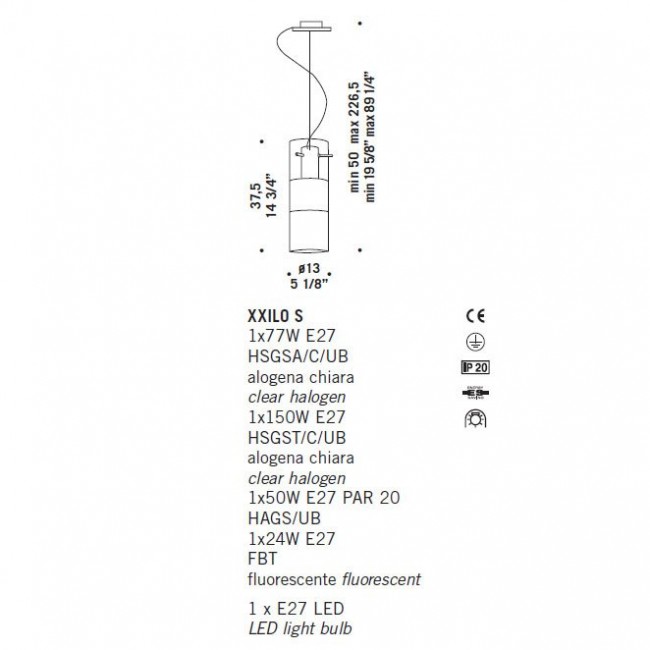 Подвесной светильник De Majo XXILO S 0XXIL0S00 Подвесной светильник De Majo XXILO S 0XXIL0S00