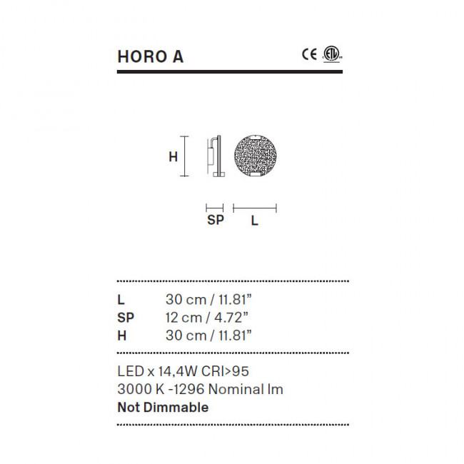 Настенный светильник Masiero HORO A G18 / TR Настенный светильник Masiero HORO A G18 / TR