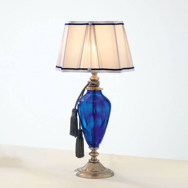 Настольная лампа Euroluce Adone LP1 silver Cobalt blue Настольная лампа Euroluce Adone LP1 silver Cobalt blue