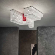 Потолочный светильник Masiero Cubo PL/COMBO 175 G04 TR+RE CUT CRYSTAL