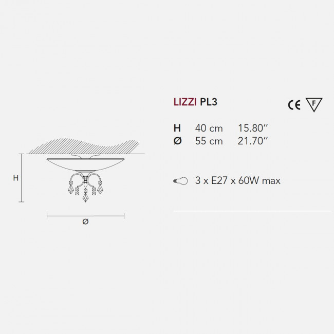 Потолочный светильник Masiero Lizzi PL3 V13 Потолочный светильник Masiero Lizzi PL3 V13