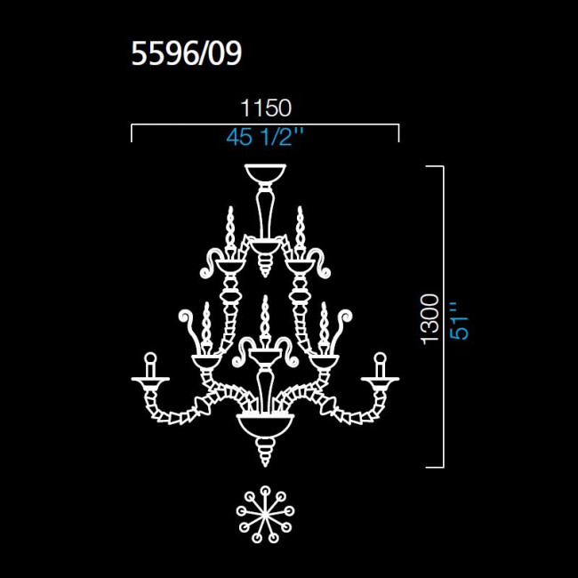 Люстра Barovier&Toso Dhamar 5596/09/BB Люстра Barovier&Toso Dhamar 5596/09/BB