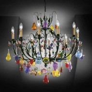 Люстра Beby Group Fruit 107/8 Satin Black multi murano
