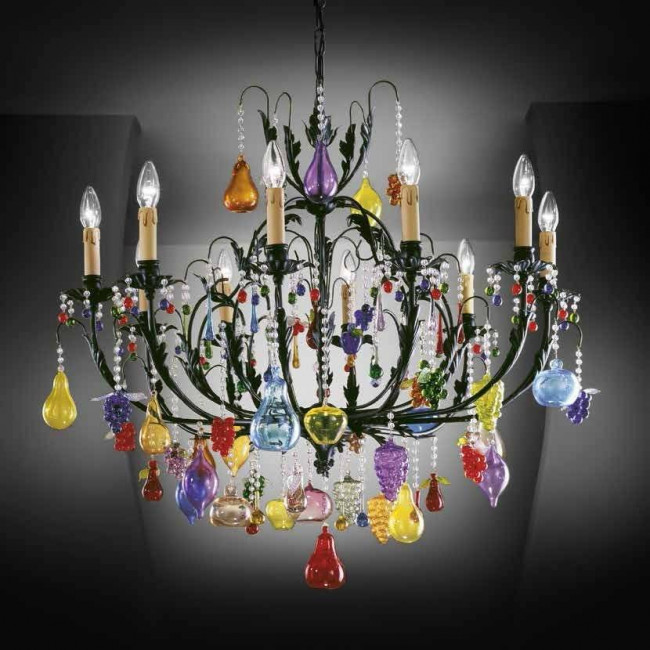 Люстра Beby Group Fruit 107/8 Satin Black multi murano
