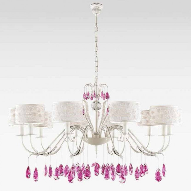 Люстра Beby Group Nuovo Vintage 511/10 White Leather 01 White flowers Fuxia Люстра Beby Group Nuovo Vintage 511/10 White Leather 01 White flowers Fuxia