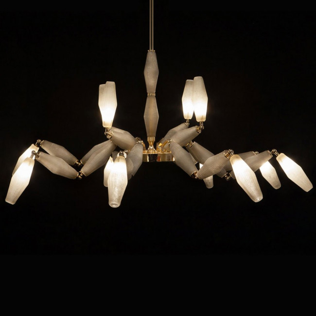 Люстра Euroluce Mov L8+4 gold vintage Люстра Euroluce Mov L8+4 gold vintage