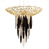 Подвесной светильник IDL Elite 596/8+1 light gold transparent+black Подвесной светильник IDL Elite 596/8+1 light gold transparent+black