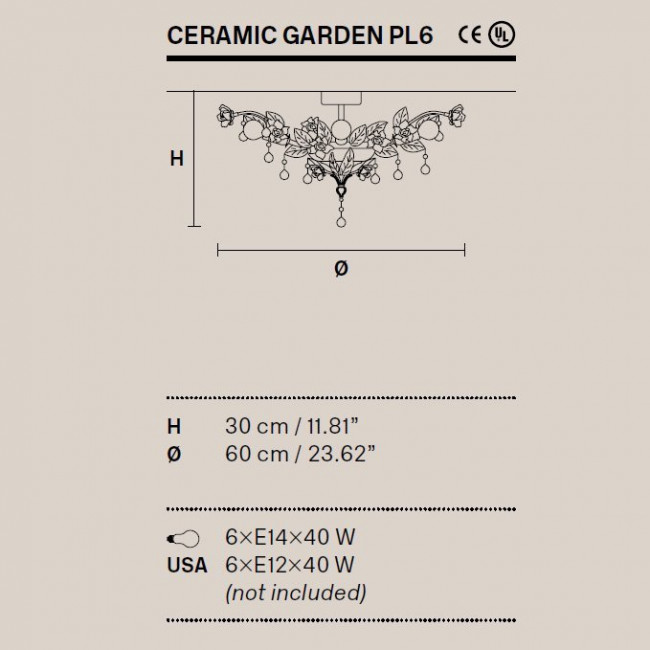 Потолочная люстра Masiero Ceramic Garden PL6 V13