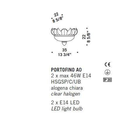 Настенный светильник De Majo PORTOFINO A0 0PORT0AC0 Настенный светильник De Majo PORTOFINO A0 0PORT0AC0