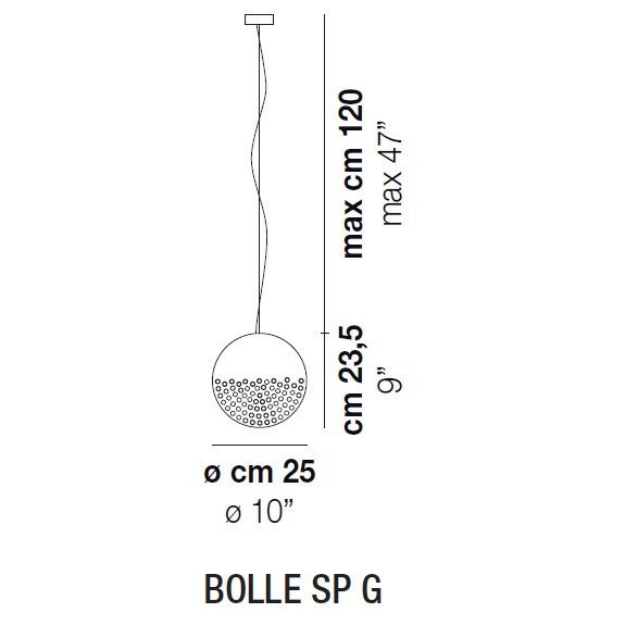 Подвесной светильник Vistosi Bolle SP G E27 BC NI Подвесной светильник Vistosi Bolle SP G E27 BC NI