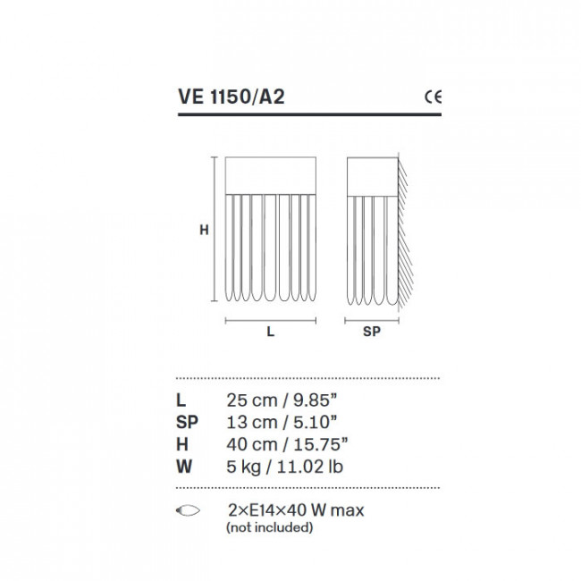 Настенный светильник Masiero Impero & Deco VE 1150/A2 Настенный светильник Masiero Impero & Deco VE 1150/A2