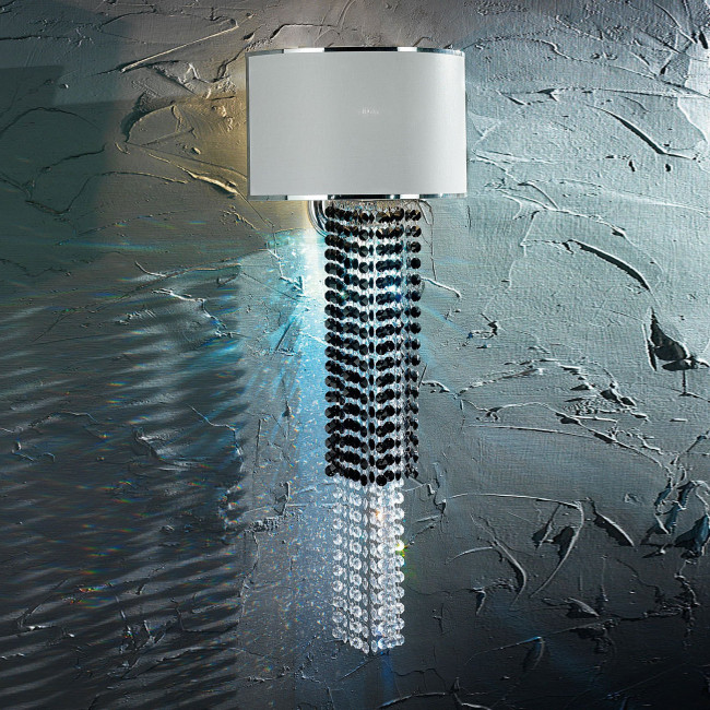 Бра Euroluce Venice Superlux A1+LED silver clear+jet white-shade Бра Euroluce Venice Superlux A1+LED silver clear+jet white-shade