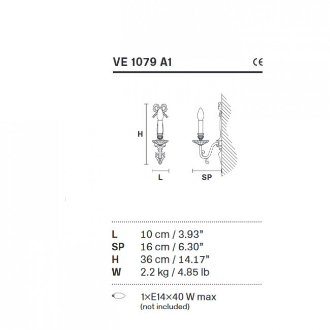 Бра Masiero Brass & spots VE 1079 A1