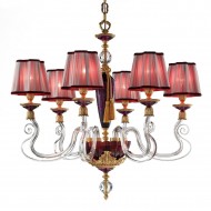 Люстра Euroluce Barocco L6 gold Amethyst Shade Люстра Euroluce Barocco L6 gold Amethyst Shade