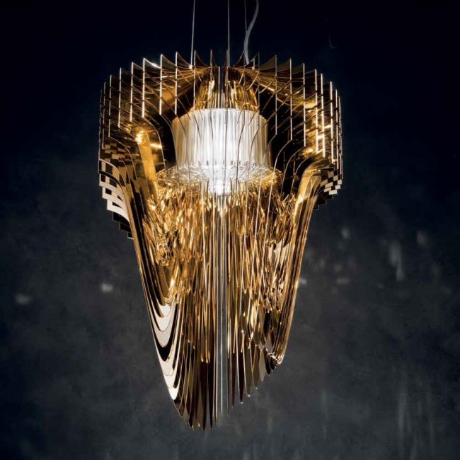 Подвесной светильник Slamp Aria SUSPENSION M GOLD ARI84SOS0002O_000 Подвесной светильник Slamp Aria SUSPENSION M GOLD ARI84SOS0002O_000