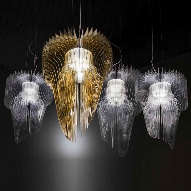 Подвесной светильник Slamp Aria SUSPENSION M GOLD ARI84SOS0002O_000 Подвесной светильник Slamp Aria SUSPENSION M GOLD ARI84SOS0002O_000