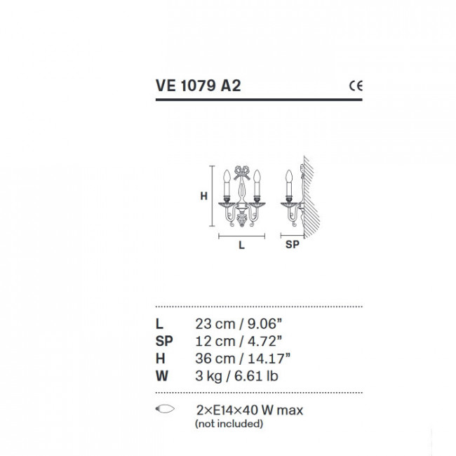 Бра Masiero Brass & spots VE 1079 A2