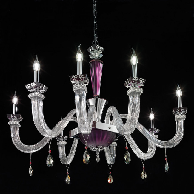 Люстра Euroluce Museum L8 Shiny silver amethyst