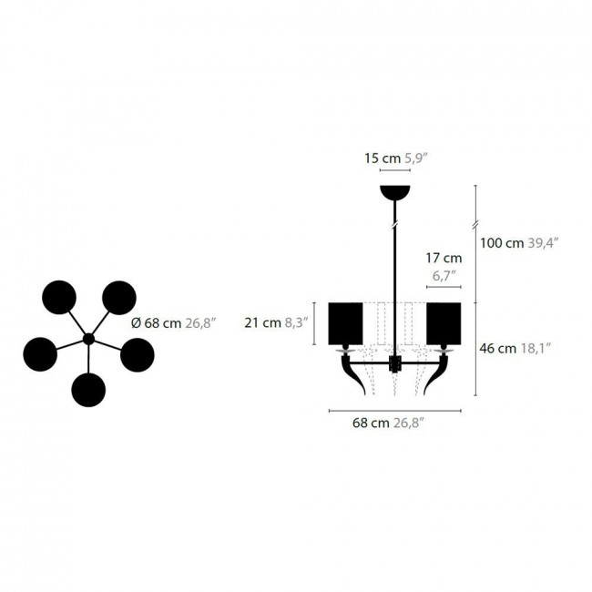 Люстра Ilfari Loving Arms H5 11610 12 Black shades Люстра Ilfari Loving Arms H5 11610 12 Black shades