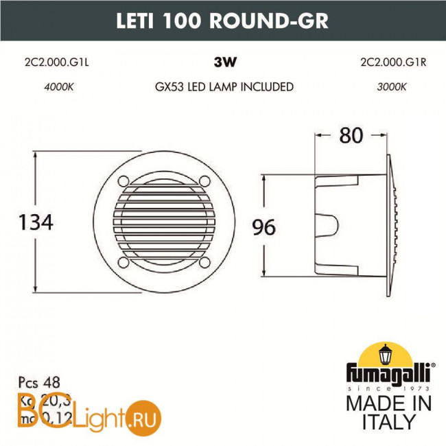 Встраиваемый светильник Fumagalli Leti 2C2.000.000.LYG1L Встраиваемый светильник Fumagalli Leti 2C2.000.000.LYG1L