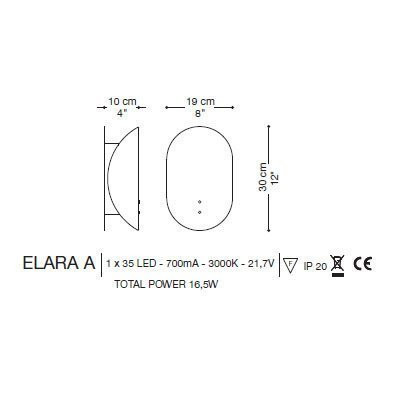 Настенный светильник La Murrina Elara A LED HA-3S Настенный светильник La Murrina Elara A LED HA-3S