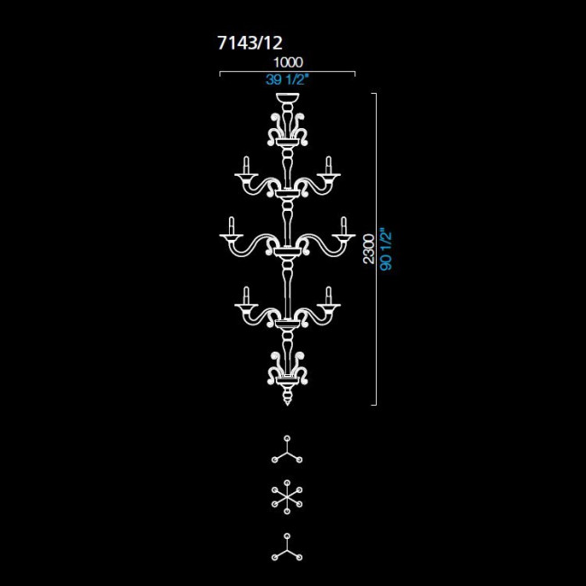 Люстра Barovier&Toso Torpedo Taif 7143/12/LQ