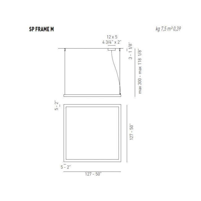 Подвесной светильник Axo Light Lightecture Framework SP FRAME M SPFRAMEMFLEBCXX Подвесной светильник Axo Light Lightecture Framework SP FRAME M SPFRAMEMFLEBCXX