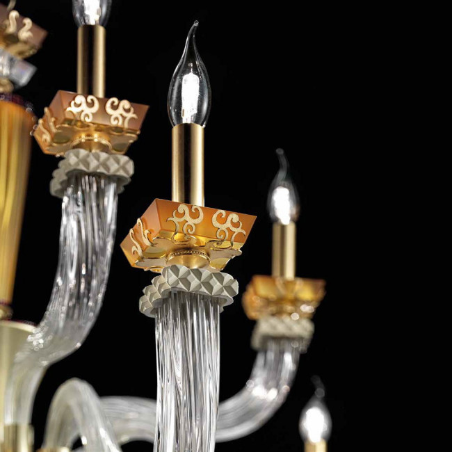 Люстра Euroluce Museum L8+4+4 Satin gold amber Люстра Euroluce Museum L8+4+4 Satin gold amber