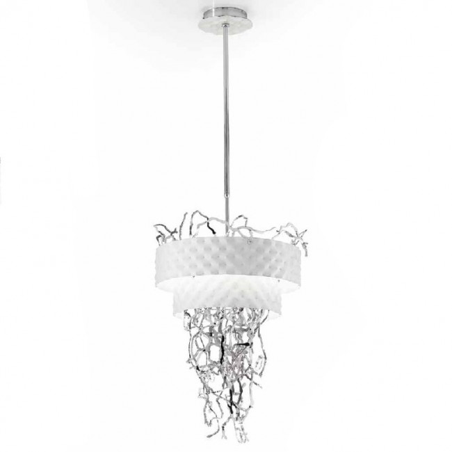 Подвесной светильник IDL Groovy 463/6 pure steel / velvet white Подвесной светильник IDL Groovy 463/6 pure steel / velvet white