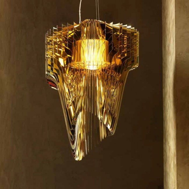 Подвесной светильник Slamp Aria SUSPENSION S GOLD ARI84SOS0001O_000 Подвесной светильник Slamp Aria SUSPENSION S GOLD ARI84SOS0001O_000
