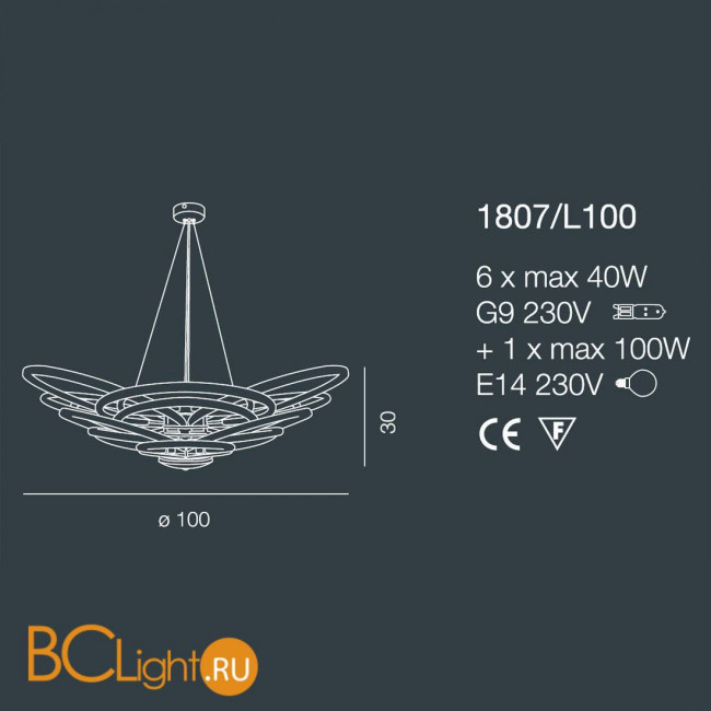 Подвесной светильник Bellart Flair 1807/L100 05/V01 Подвесной светильник Bellart Flair 1807/L100 05/V01