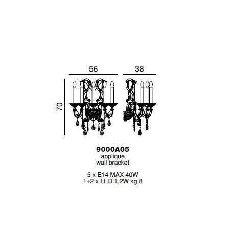 Бра Beby Group Queen of Roses 9000A05 Chrome SW Bluino Бра Beby Group Queen of Roses 9000A05 Chrome SW Bluino