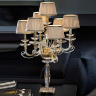 Настольная лампа Euroluce Alicante F6+1L gold Clear SHADE Настольная лампа Euroluce Alicante F6+1L gold Clear SHADE