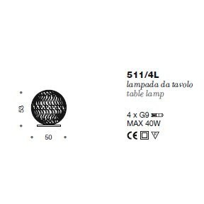 Настольная лампа IDL Weave 511/4L dark bronze Настольная лампа IDL Weave 511/4L dark bronze