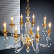 Люстра Euroluce Barocco L8 gold Clear Люстра Euroluce Barocco L8 gold Clear