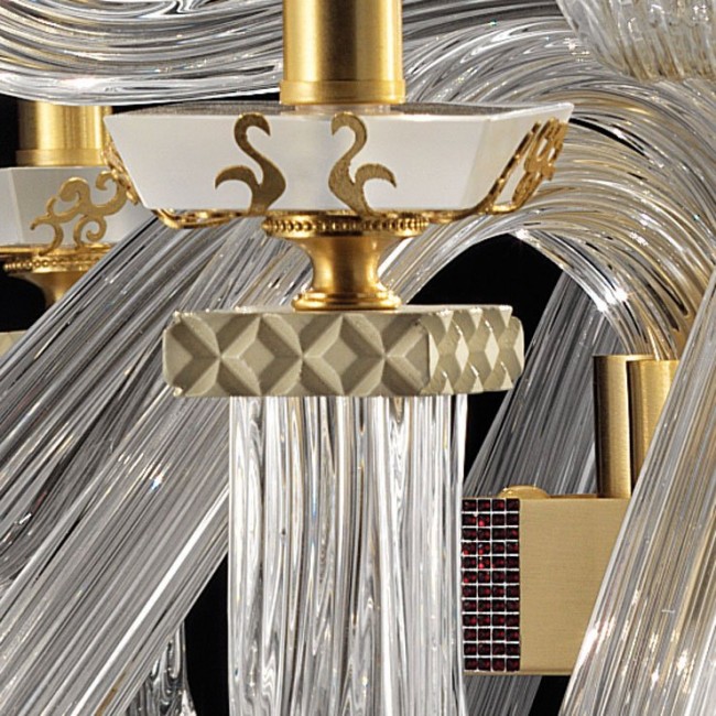 Люстра Euroluce Museum L8+4+4 Satin gold Clear Люстра Euroluce Museum L8+4+4 Satin gold Clear