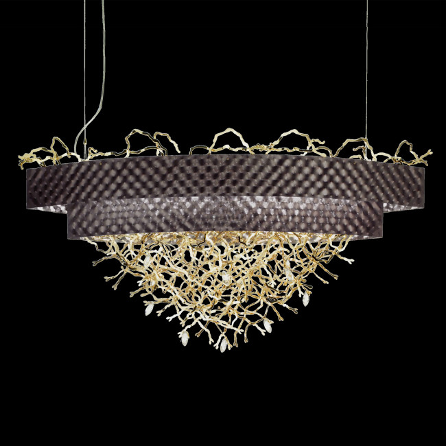 Подвесной светильник IDL Groovy 464/12 velvet black with light gold branches Подвесной светильник IDL Groovy 464/12 velvet black with light gold branches