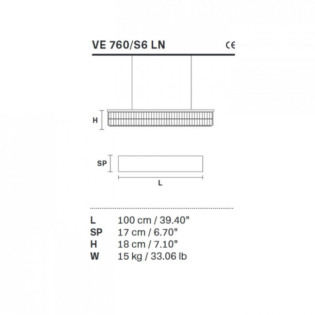 Подвесной светильник Masiero Impero & Deco VE 760/S6 LN Cut