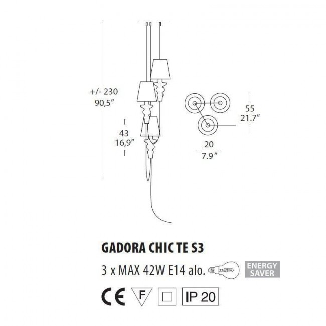 Напольный светильник Evi Style Gadora Chic TE S3 ES0621TE04BIAL Напольный светильник Evi Style Gadora Chic TE S3 ES0621TE04BIAL