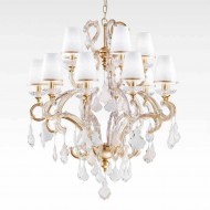 Люстра Beby Group Nuovo Vintage 6104/10+5 Satin Gold 213 White rose Люстра Beby Group Nuovo Vintage 6104/10+5 Satin Gold 213 White rose