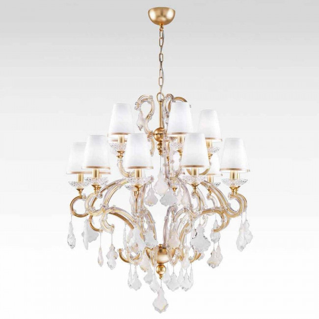 Люстра Beby Group Nuovo Vintage 6104/10+5 Satin Gold 213 White rose Люстра Beby Group Nuovo Vintage 6104/10+5 Satin Gold 213 White rose