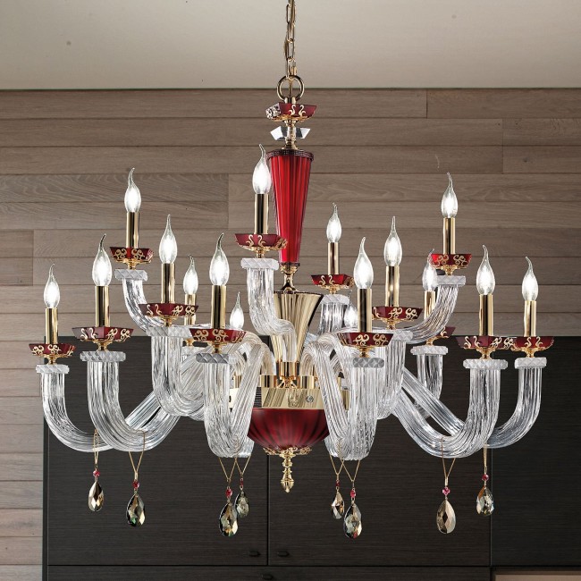 Люстра Euroluce Museum L8+4+4 Shiny gold Ruby Люстра Euroluce Museum L8+4+4 Shiny gold Ruby