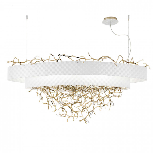 Подвесной светильник IDL Groovy 464/12 velvet white with light gold Подвесной светильник IDL Groovy 464/12 velvet white with light gold