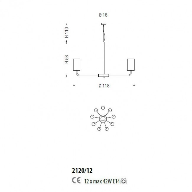 Люстра Sylcom Can Can 2120/12 FU Люстра Sylcom Can Can 2120/12 FU