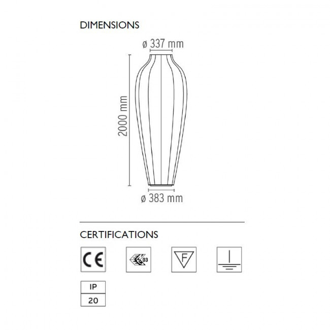 Напольный светильник Flos Chrysalis F1670009 Напольный светильник Flos Chrysalis F1670009