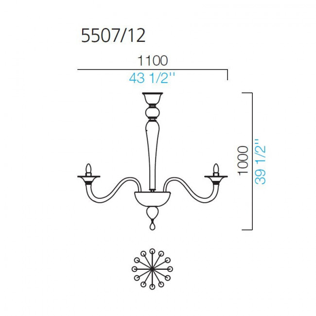 Люстра Barovier&Toso Valiant 5507/12/OO