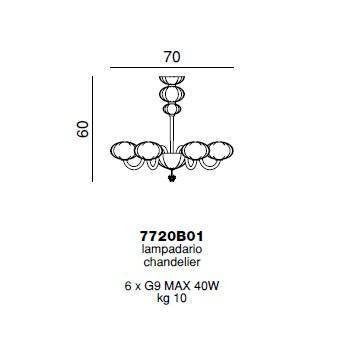Люстра Beby Group Gloss 7720B01 Chrome Azzurro Cielo Люстра Beby Group Gloss 7720B01 Chrome Azzurro Cielo